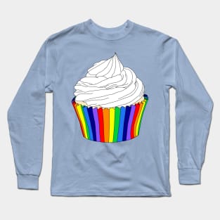 Rainbow Cupcake with Vanilla Icing Long Sleeve T-Shirt